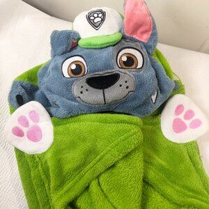 Comfy Critters PAW Patrol Rocky Stuffed Animal hooded Blanket fleece kids dog